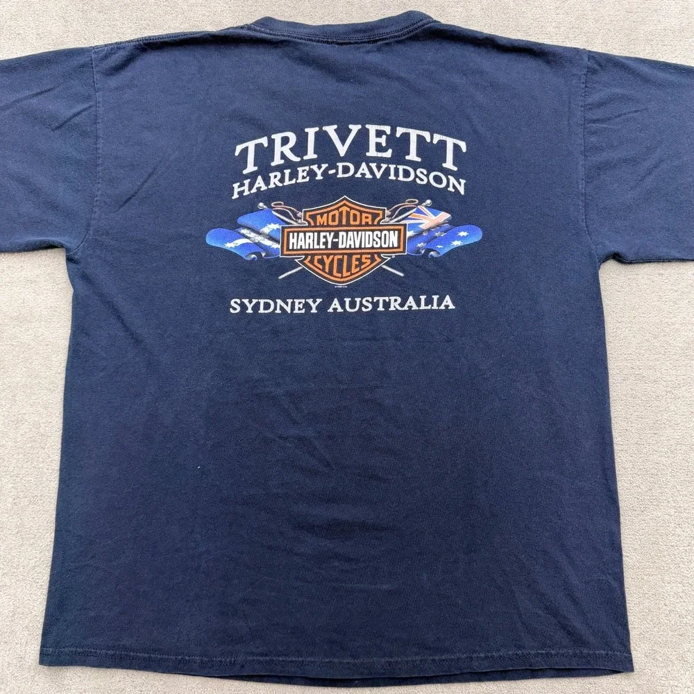 2000 Harley Davidson Australia Trivett Sydney Tee Shirt Lg Kangaroo Chopper Y2K - Picture 3 of 12